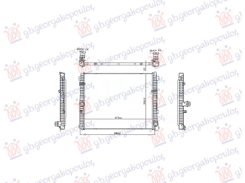 HLADNJAK MOTORA 2.0 BENZIN (615x502x22) (VALEO) BMW SERIES 4 COUPE 2020- (G22/G82)