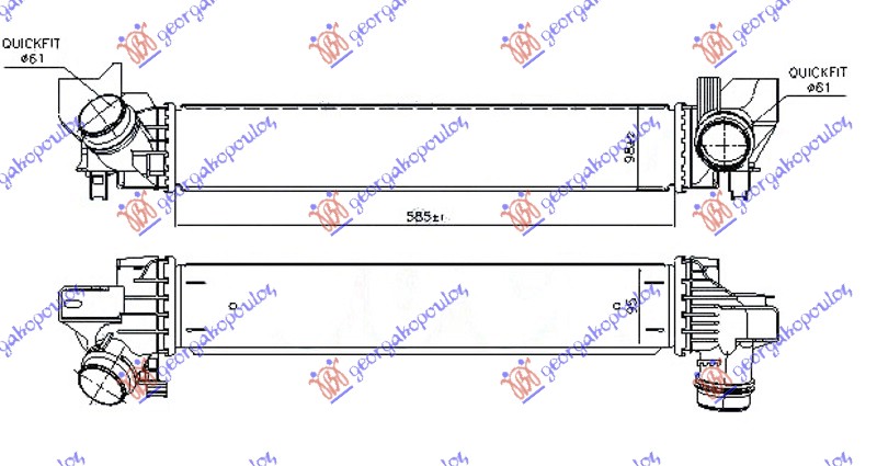 HLADNJAK INTERKULERA 1.5 (216-218i) BENZIN (585x98x95) BMW SERIES 1 2019-2024 (F40)