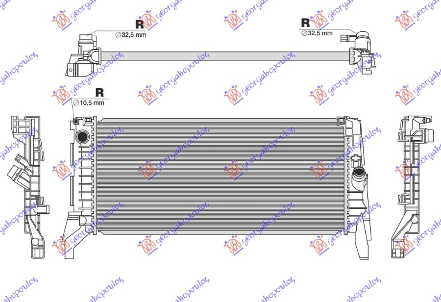 HLADNJAK MOTORA 1.5/2.0 DIZEL (MAN) (680x299) (NRF) BMW SERIES 2 ACTIVE/GRAN TOURER 2014-2017 (F45/F46