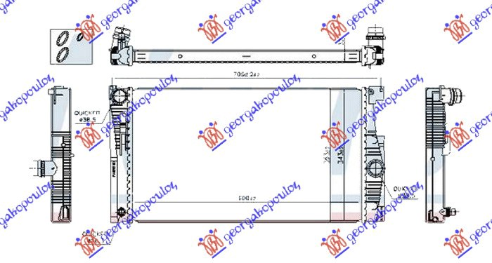 HLADNJAK MOTORA 2.0 BENZIN (AUTO) (+/-AC) (600x343) BMW SERIES 5 2013-2016 (F10/F11)