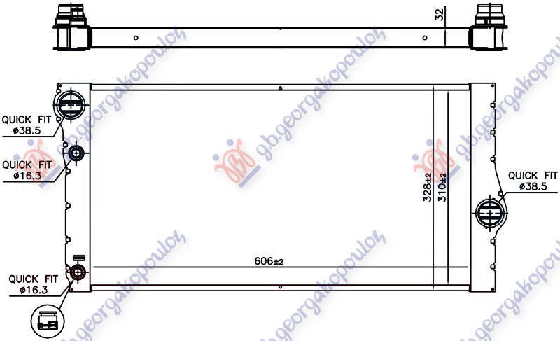 HLADNJAK MOTORA 4.4 BENZIN BMW SERIES 5 2013-2016 (610x478) (F10/F11)