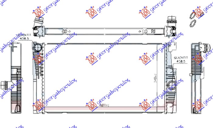 HLADNJAK MOTORA 2.0 BENZIN (MAN/AUTO) (+/-AC) (600x340) BMW SERIES 5 2013-2016 (F10/F11)