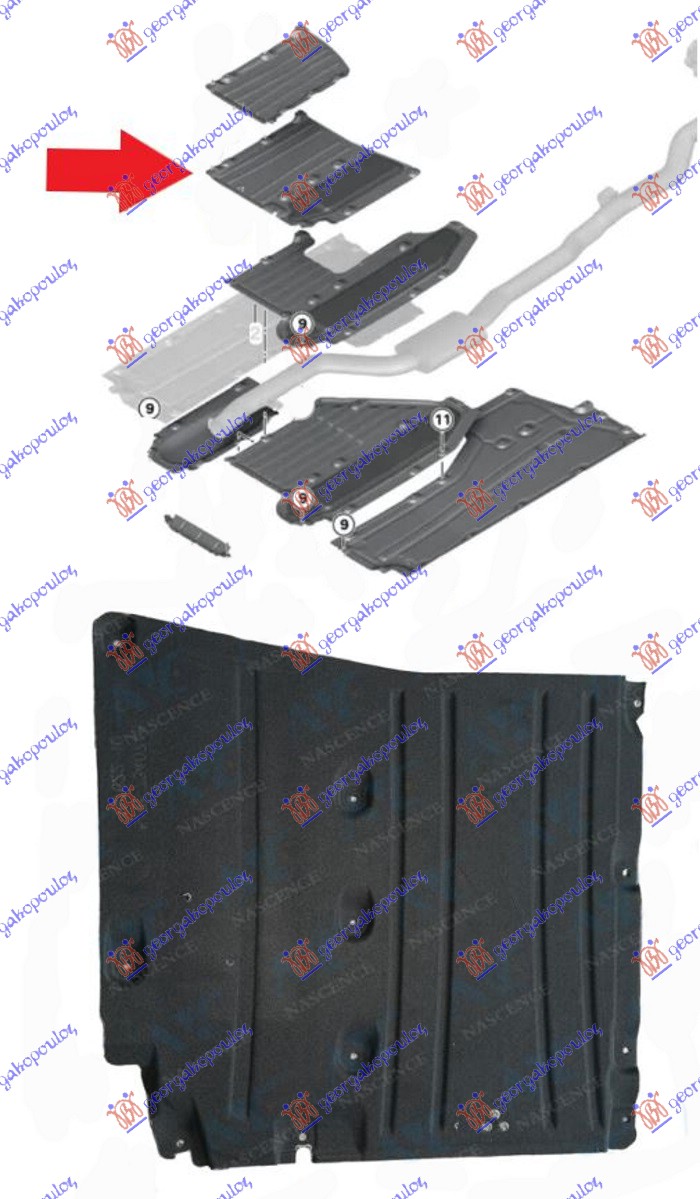 ZASTITA PODA SREDNJA PLASTICNA (AWD) BMW SERIES 7 2019-2022 (G11/G12)