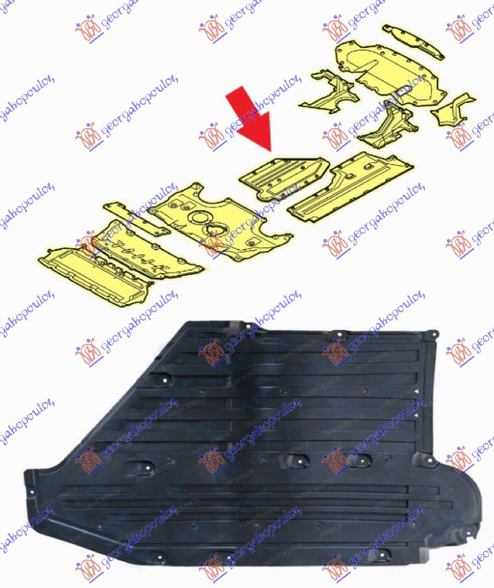 ZASTITA MOTORA (ZADNJI SREDNJI DEO) PLASTICNA BMW SERIES 7 2019-2022 (G11/G12)