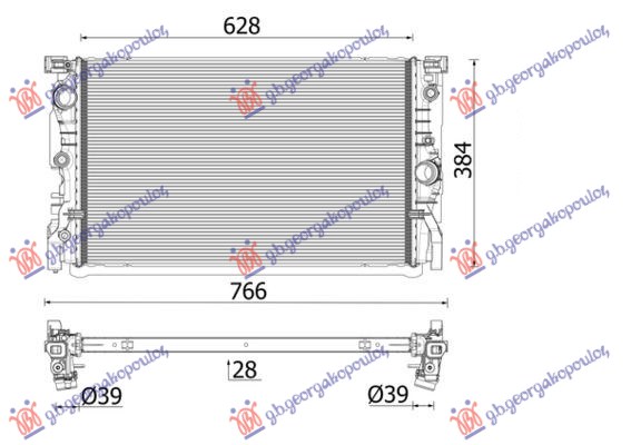 HLADNJAK MOTORA 2.0 BENZIN (628x384x26) BMW SERIES 5 2016-2020 (G30/G31/F90)