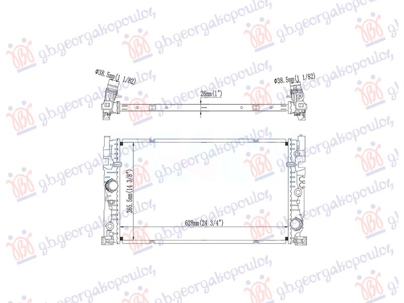 HLADNJAK MOTORA 2.0 BENZIN - 2.0 DIZEL (628x396) BMW SERIES 5 2020-2024 (G30/G31/F90)