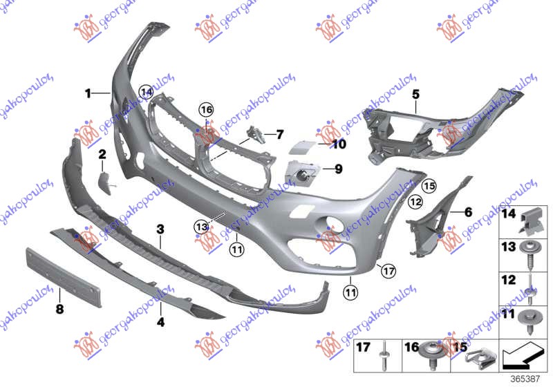 PREDNJI BRANIK PM (PRSKALICE) (KAMERA) (2 PDC SENZORI) BMW X6 2014-2019 (F16/F86)