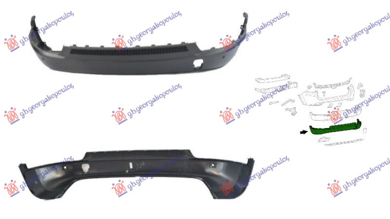 ZADNJI BRANIK DONJI (2 PDC SENZORI) (NEINTEGRISANI SPOJLER) JEEP COMPASS 2016-2022 (MP/M6/MV/M7)