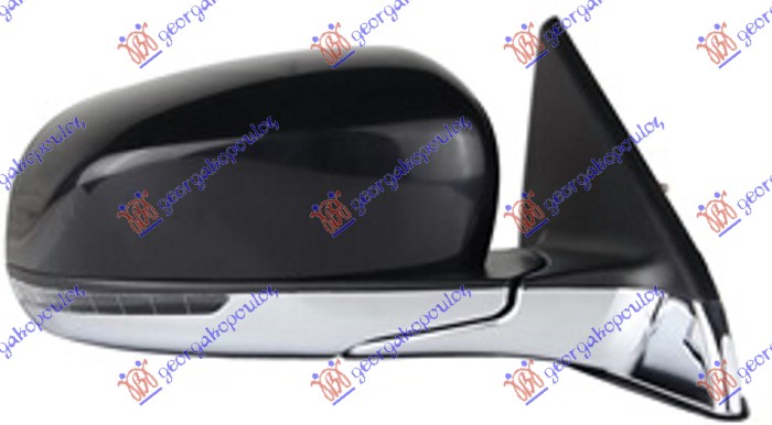 RETROVIZOR ELEKTRICNI SA GREJACEM PM (MIGAVAC) (HROM NOSAC) (KONVEKSNO STAKLO) JEEP COMPASS 2016-2022 (MP/M6/MV/M7)