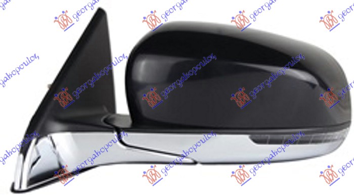 RETROVIZOR ELEKTRICNI SA GREJACEM PM (MIGAVAC) (HROM NOSAC) (RAVNO STAKLO) JEEP COMPASS 2016-2022 (MP/M6/MV/M7)