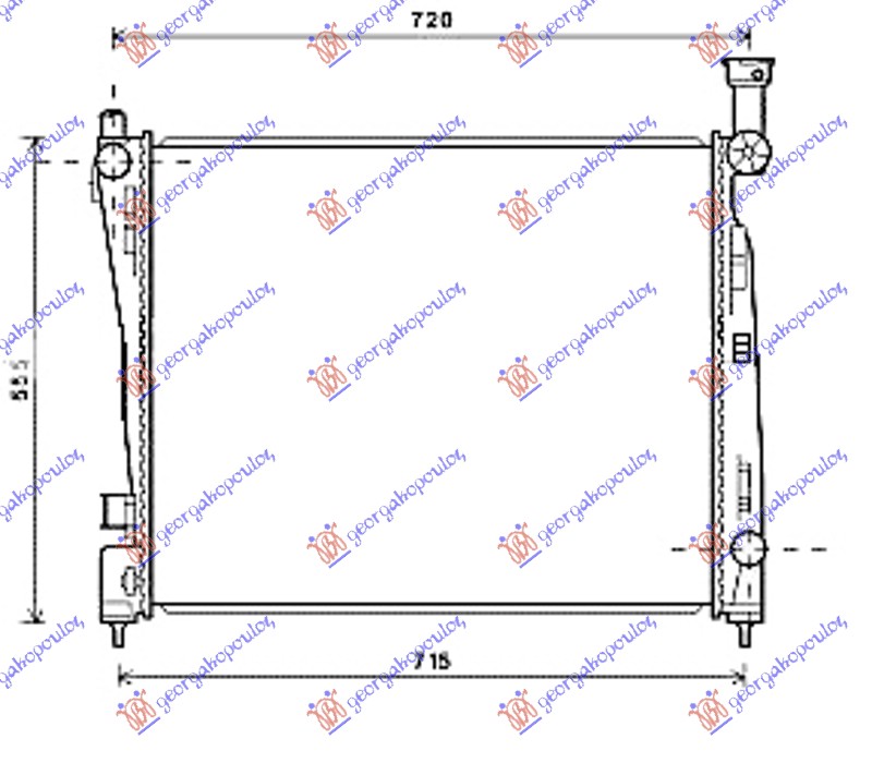 HLADNJAK MOTORA 3.6 i 24V VVT (AUTO) (63.7x51.5x16) JEEP GRAND CHEROKEE 2014-2017 (WK/WK2)