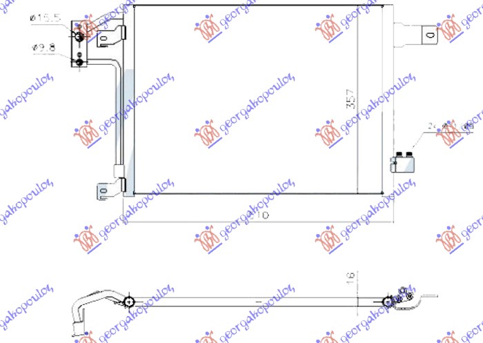 HLADNJAK KLIME 3.6/3.8i BENZIN - 2.8 CRD DIZEL (MAN) (470x350x16) -12 JEEP WRANGLER 2/4D 2007-2018 (JK)