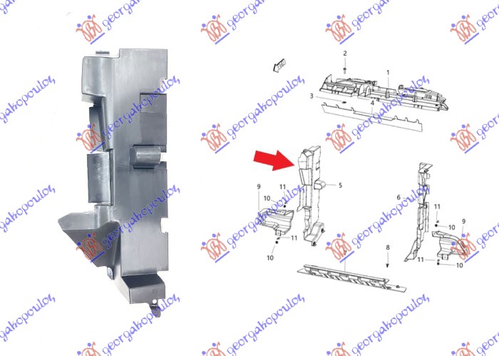 NOSAC HLADNJAKA VERTIKALNI PLASTICNI JEEP CHEROKEE 2014-2019 (KL)