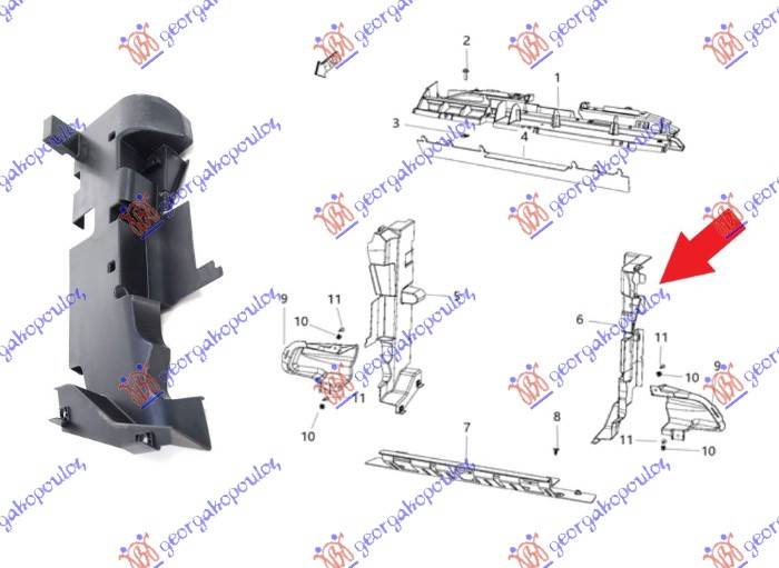 NOSAC HLADNJAKA VERTIKALNI PLASTICNI JEEP CHEROKEE 2014-2019 (KL)