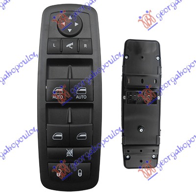 PREKIDAC U PREDNJIM VRATIMA (4 TASTERA) (CENTRALNO ZAKLJUCAVANJE) (ELEKTRO-SKLOPIV RETROVIZOR) (11 PIN) JEEP CHEROKEE 2014-2019 (KL)