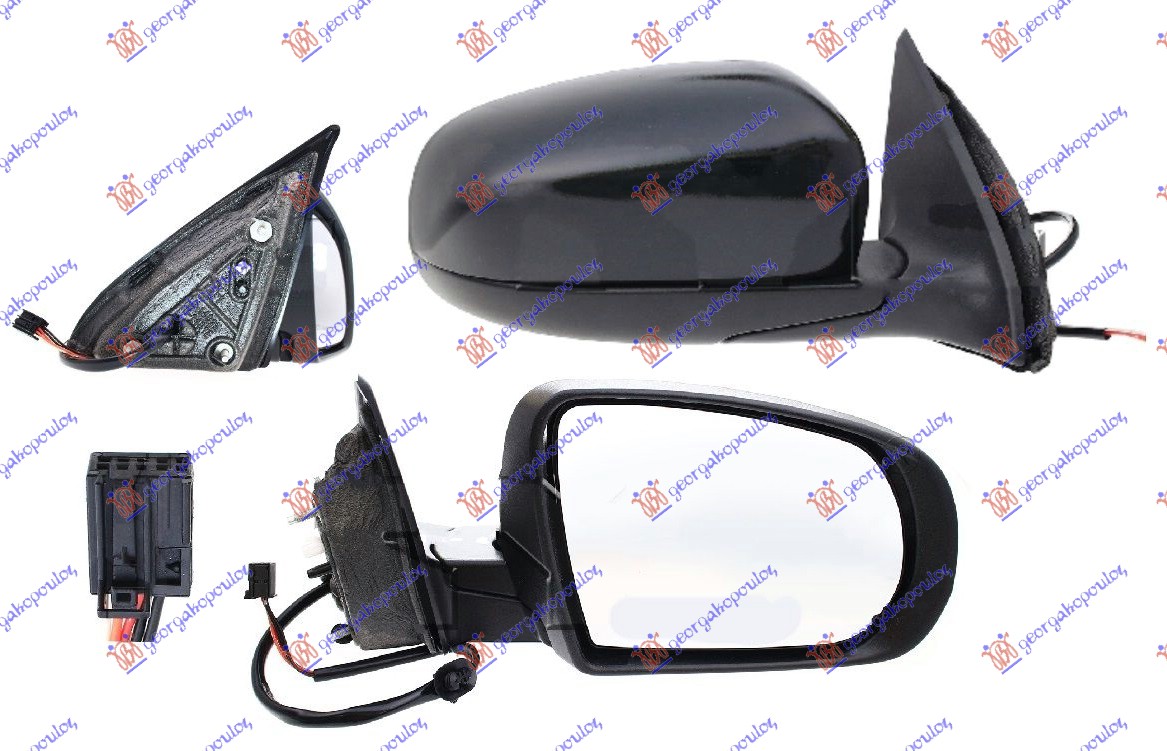 RETROVIZOR ELEKTRICNI SA GREJACEM PM (DUGI KABL) (A KVALITET) (KONVEKSNO STAKLO) JEEP CHEROKEE 2019- (KL)