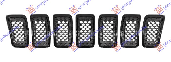 PVC MASKA KOMPLET CRNA (CRNI OKVIR) (SET 7 DELOVA) JEEP CHEROKEE 2019- (KL)