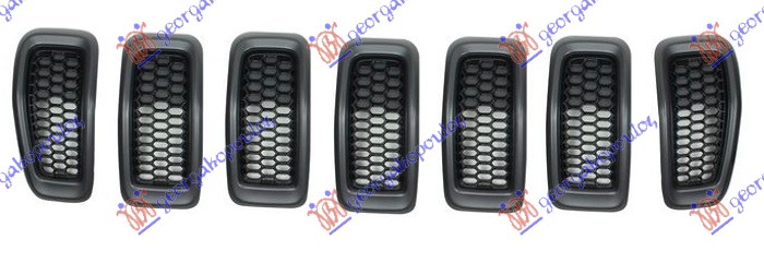 PVC MASKA KOMPLET CRNA (SREBRNI OKVIR) (SET 7 DELOVA) JEEP CHEROKEE 2019- (KL)
