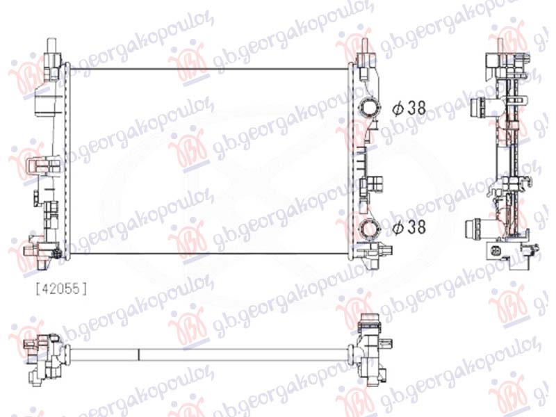 HLADNJKA MOTORA 2.4 BENZI JEEP RENEGADE 2014-2018 (AUTO) (608x398) (KOYO) (BU/B1/BV)