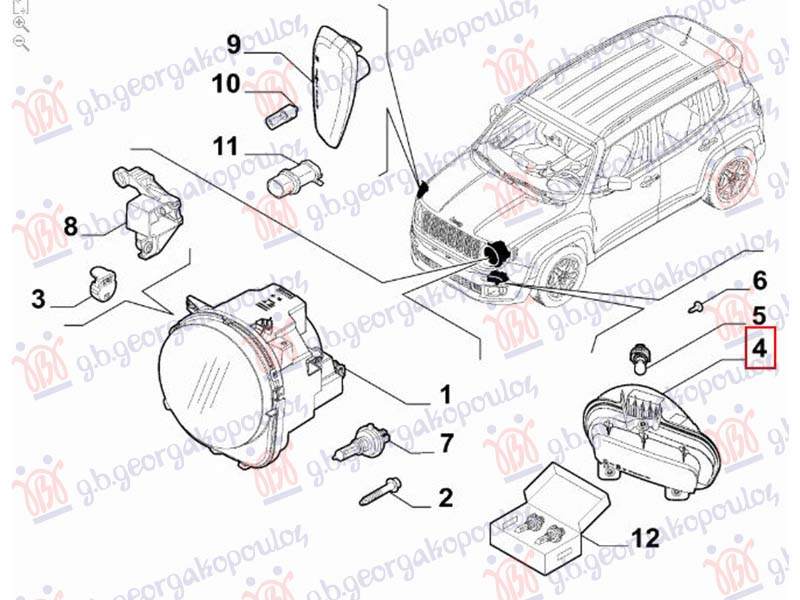 POZICIJA SA DNEVNIM SVETLOM (ORIGINALNI) JEEP RENEGADE 2018- (BU/B1/BV)