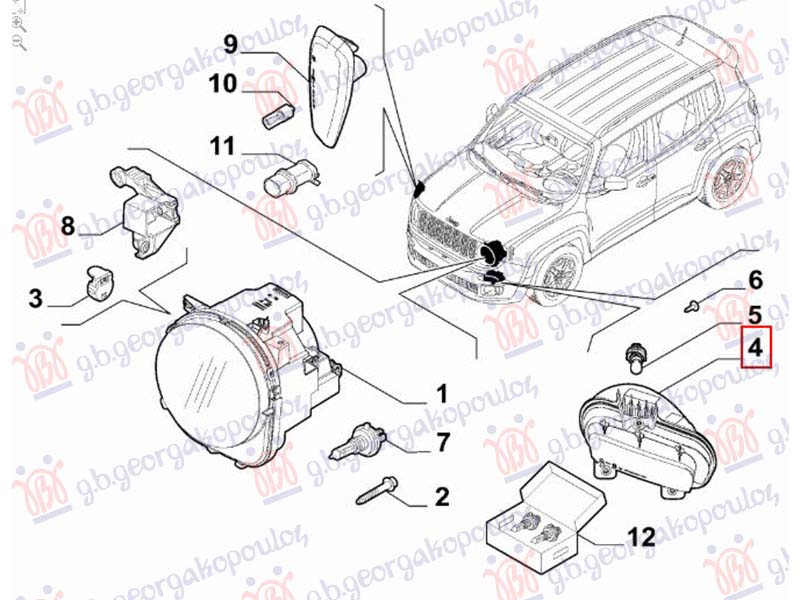 POZICIJA SA DNEVNIM SVETLOM (ORIGINALNI) JEEP RENEGADE 2018- (BU/B1/BV)