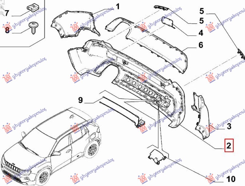 ZADNJI BRANIK (LIMITED) (ORIGINALNI) JEEP AVENGER 2022- (J2)