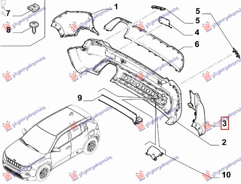 KRAJ ZADNJEG BRANIKA JEEP AVENGER 2022- (J2)