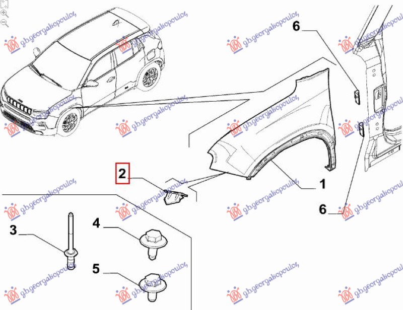 NOSAC BLATOBRANA (ORIGINALNI) JEEP AVENGER 2022- (J2)