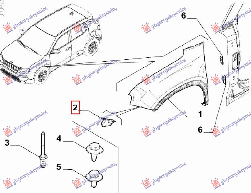 NOSAC BLATOBRANA (ORIGINALNI) JEEP AVENGER 2022- (J2)