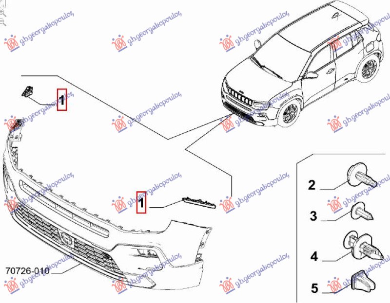 NOSAC PREDNJEG BRANIKA (ORIGINALNI) JEEP AVENGER 2022- (J2)