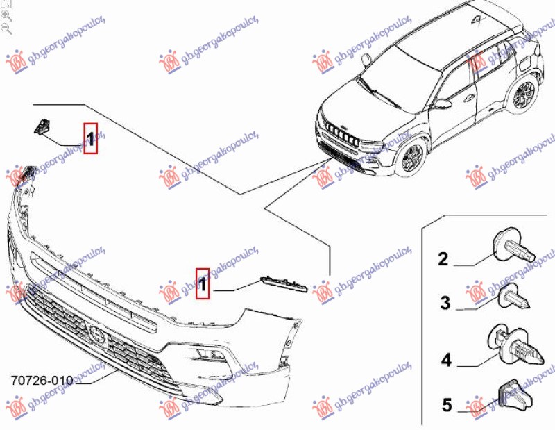 NOSAC PREDNJEG BRANIKA (ORIGINALNI) JEEP AVENGER 2022- (J2)