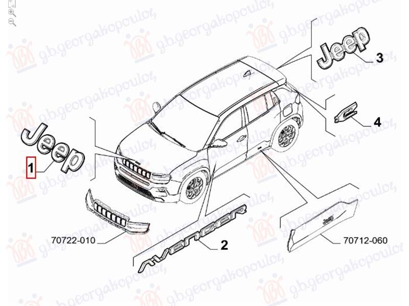 ZNAK NA HAUBI (JEEP) (ORIGINALNI) JEEP AVENGER 2022- (J2)