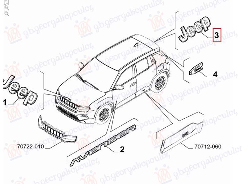 ZNAK NA GEPEK VRATIMA (JEEP) (ORIGINALNI) JEEP AVENGER 2022- (J2)