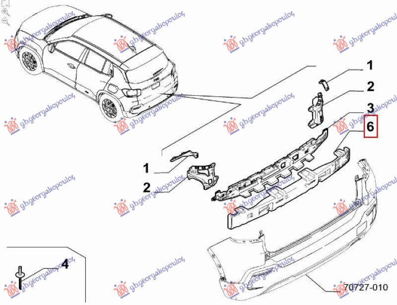 APSORBER ZADNJEG BRANIKA (ORIGINALNI) JEEP AVENGER 2022- (J2)
