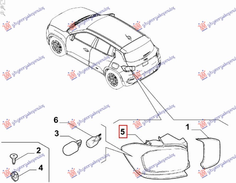 STOP LAMPA (ORIGINALNI) JEEP AVENGER 2022- (J2)