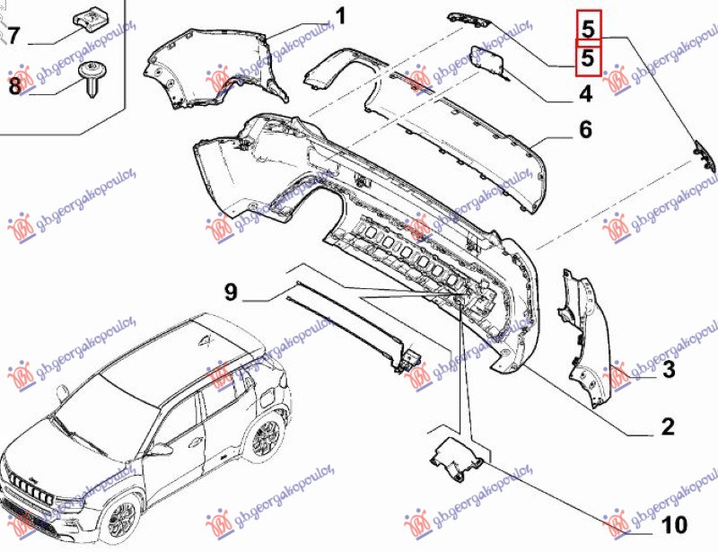 KATADIOPTER U ZADNJEM BRANIKU (ORIGINALNI) JEEP AVENGER 2022- (J2)