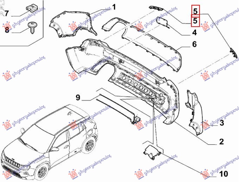 KATADIOPTER U ZADNJEM BRANIKU (ORIGINALNI) JEEP AVENGER 2022- (J2)