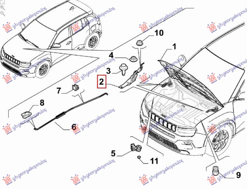 MAKAZE HAUBE (ORIGINALNI) FIAT 600 2023- (365/364)