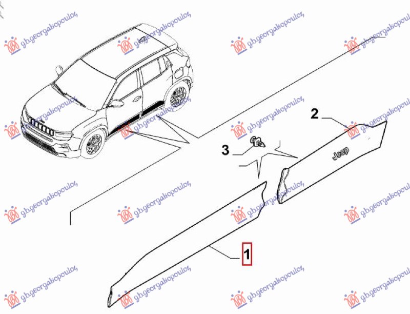 LAJSNA PREDNJIH VRATA (ORIGINALNI) JEEP AVENGER 2022- (J2)