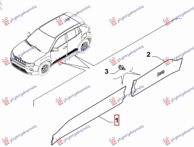 LAJSNA PREDNJIH VRATA (ORIGINALNI) JEEP AVENGER 2022- (J2)