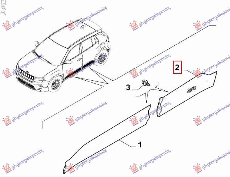 LAJSNA ZADNJIH VRATA (ORIGINALNI) JEEP AVENGER 2022- (J2)