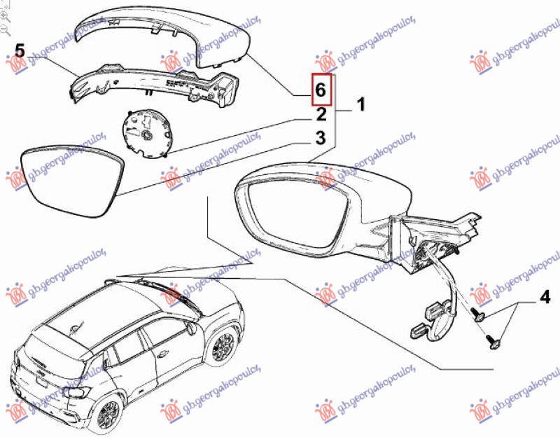 POKLOPAC RETROVIZORA (ORIGINALNI) FIAT 600 2023- (365/364)