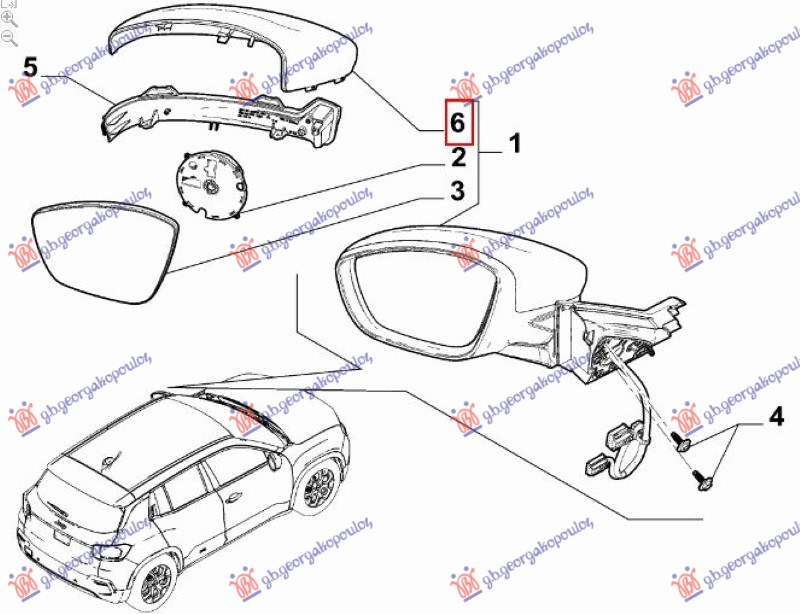 POKLOPAC RETROVIZORA (ORIGINALNI) FIAT 600 2023- (365/364)