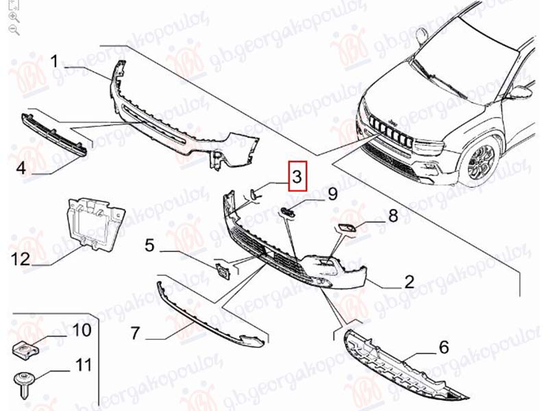 POKLOPAC KUKE PREDNJEG BRANIKA (ORIGINALNI) JEEP AVENGER 2022- (J2)