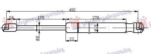 AMORTIZER GEPEK VRATA (492L-475N) CITROEN C4 2011-2020 (NC)