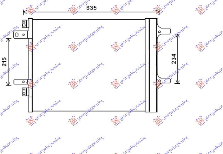 HLADNJAK KLIME BENZIN/DIZEL CITROEN BERLINGO 2015-2019 (525x415x16) (KOYO) (B9)