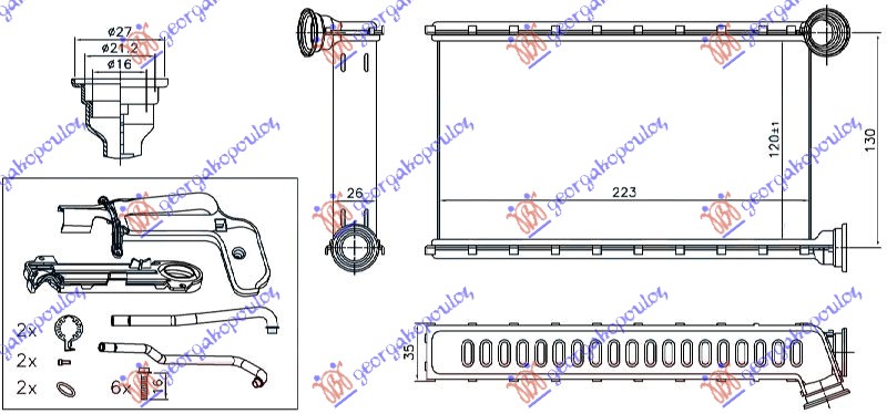 GREJAC KABINE 1.0/1.2 BENZIN (120x223x26) PEUGEOT 108 2014-