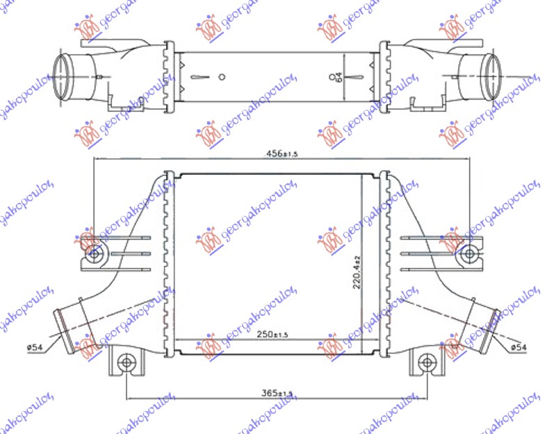 HLADNJAK INTERKULERA 1.6-1.8 HDi DIZEL (250x220x64) PEUGEOT 4008 2012-2017