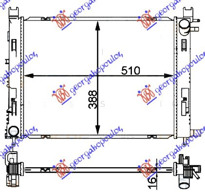 HLADNJAK MOTORA BENZIN/DIZEL (+AC) (51x408x2.7) 12- (MAHLE BEHR) DACIA DUSTER 10-17