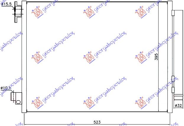 HLADNJAK KLIME BENZIN/DIZEL od 2012 VALEO TYPE DACIA LOGAN-MCV II 2012-2016 (510x397x12) (NRF)